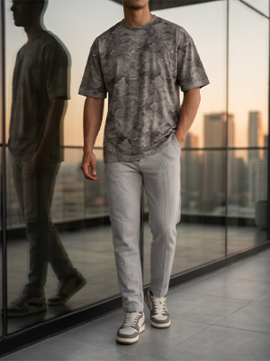 ACID WASH COLAR T-SHIRT